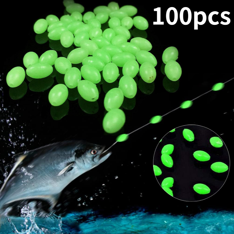 Fishing Equipment Tackle - 100개/세트 타원형 야광 낚시 구슬 발광