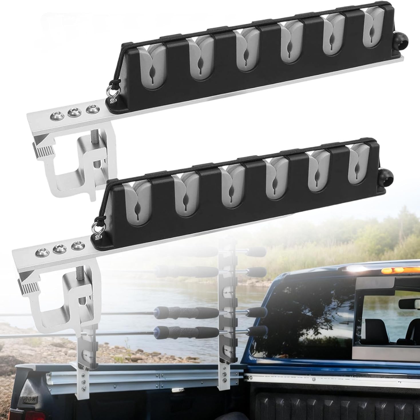 Fishing Equipment Holder - 트럭 적재함용 낚싯대 홀더, 낚싯대 6개