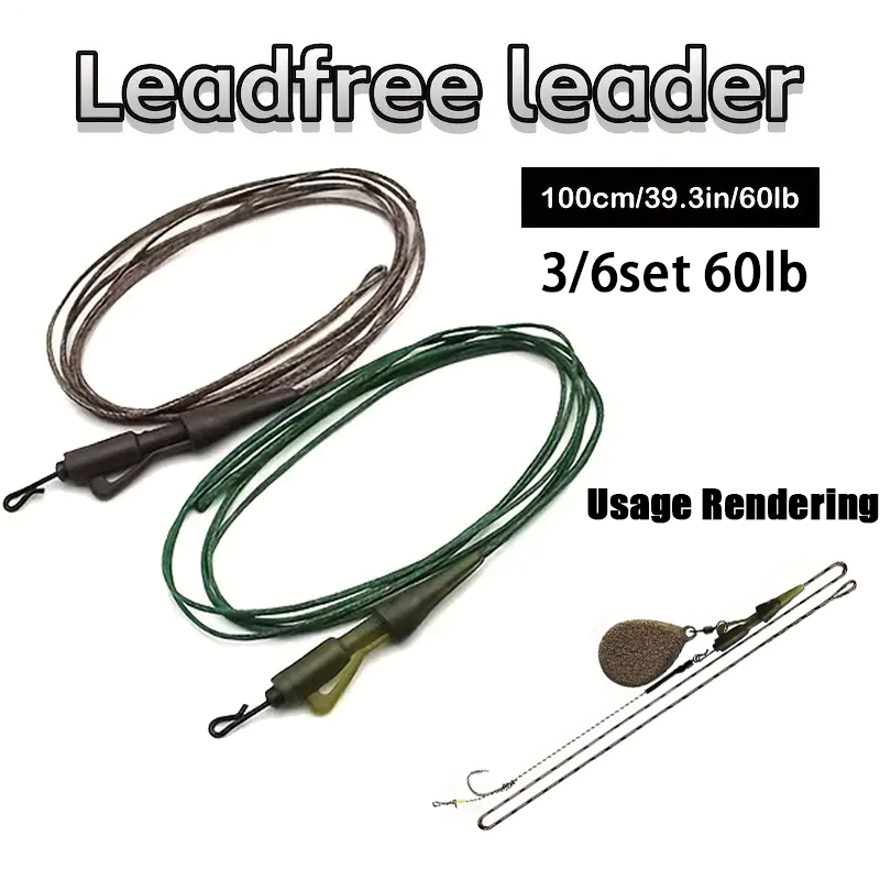 Fishing Equipment Bundle - 3/6개입 카프카프 낚싯줄 레디타이드 100cm/27.22KG 헬리콥터