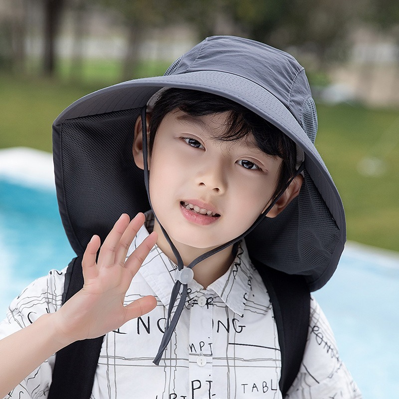 목 플랩이있는 어린이 태양 모자 UV 보호 여름 유아  - Fishing Equipment For Kids 리뷰 및 가격