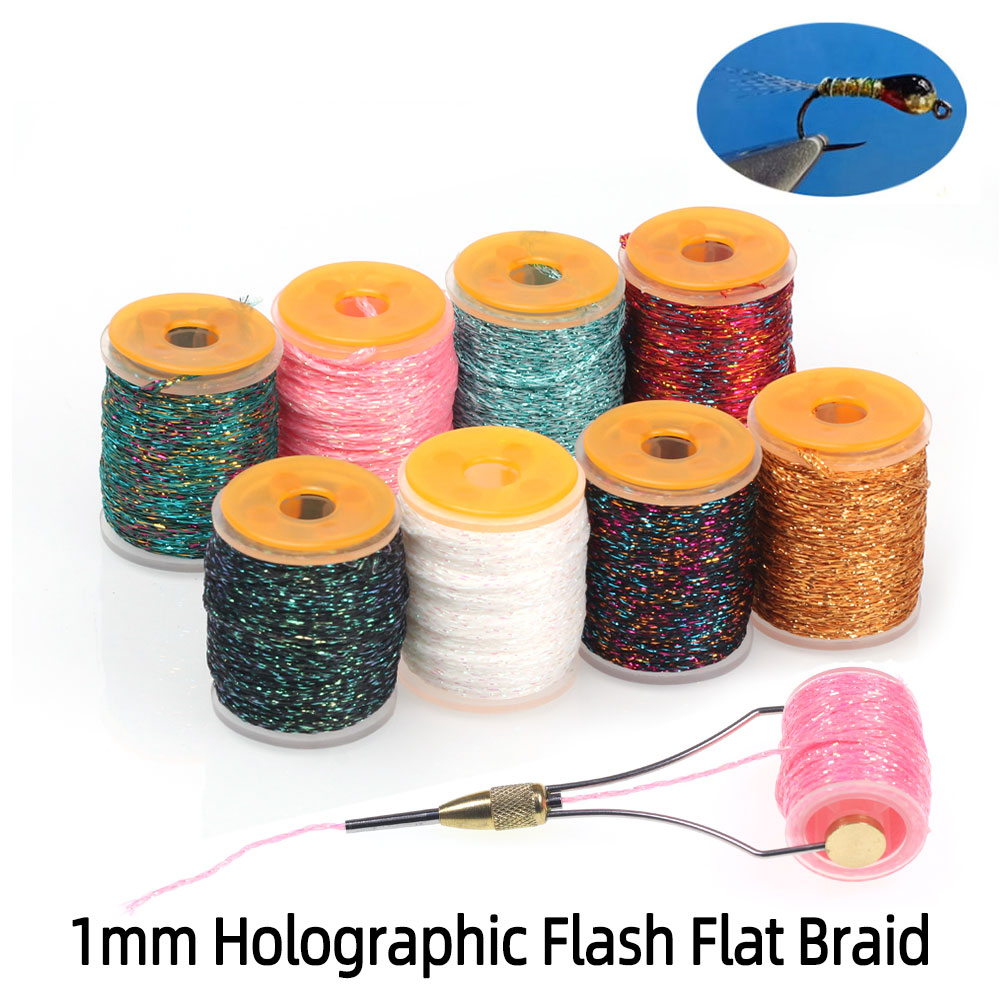10m/스풀 1mm 홀로그램 플래시 플랫 브레이드 스레 - Fishing Equipment Bundle 리뷰 및 가격
