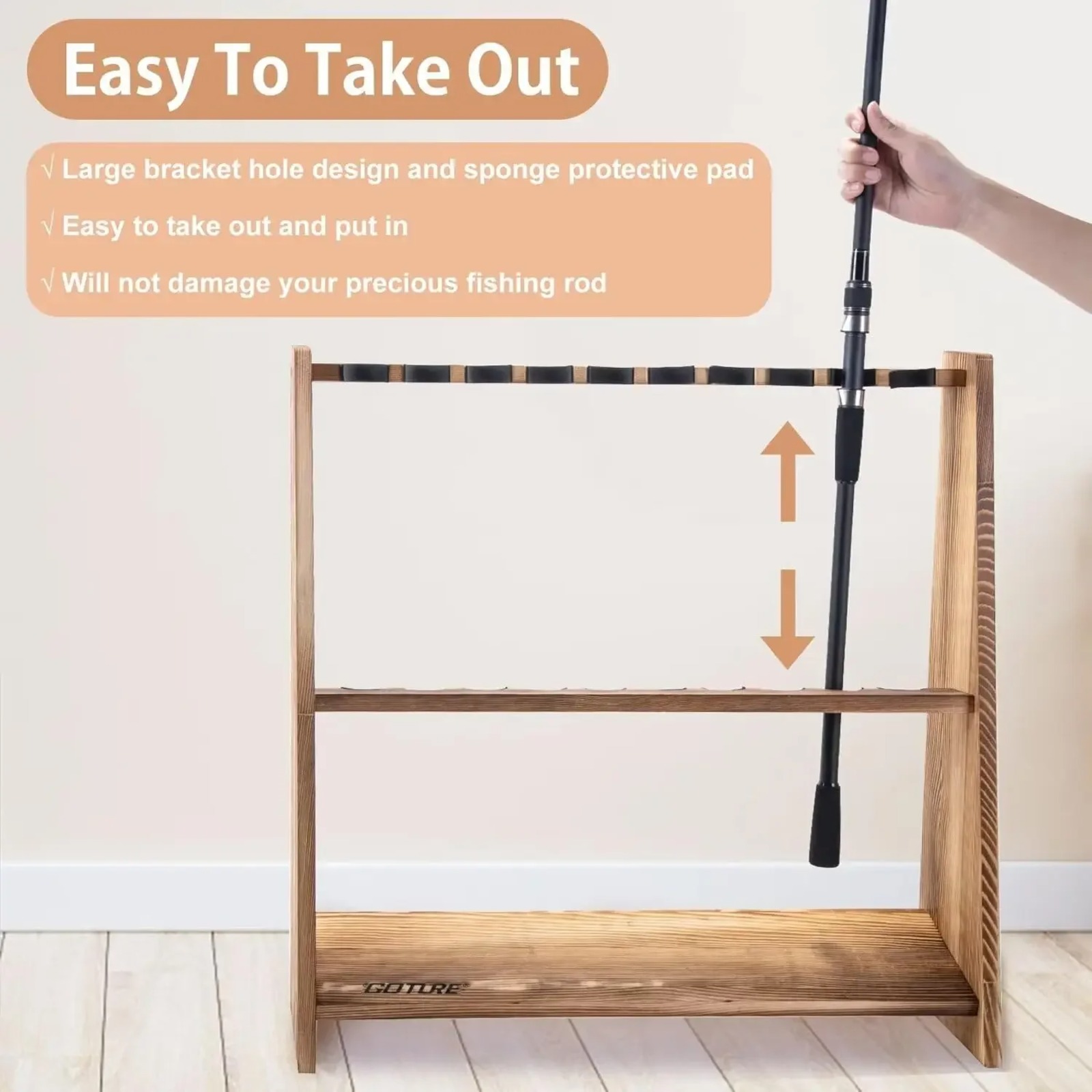고투어 탄화소나무 낚싯대 거치대 10슬롯 플로어형 낚싯 - Fishing Equipment Holder 리뷰 및 가격