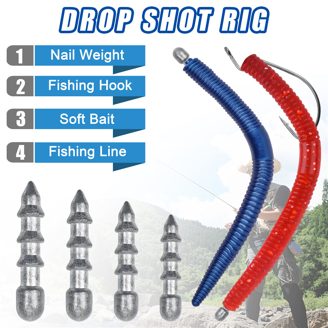 네일 웨이트 웜 낚시 싱커 삽입 웨이트, 엉뚱한 리그  - Fishing Equipment Tackle 리뷰 및 가격