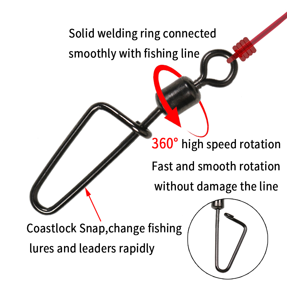 20개 # 12 -1/0 롤링 스위블 스윙 코스트락 스 - Fishing Equipment Tackle 리뷰 및 가격