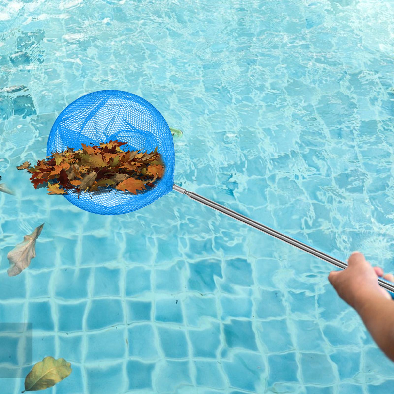 텔레스코픽 폴이 있는 수영장 스키머 그물망, 스테인리스 - Fishing Equipment Net 리뷰 및 가격