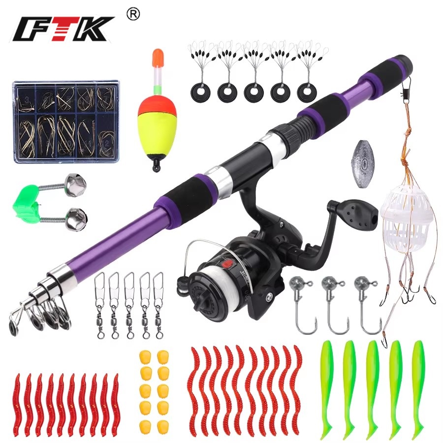 FTK 1.8M 휴대용 스피닝 낚싯대 릴 풀 키트 탄소 - Fishing Equipment For Kids 리뷰 및 가격