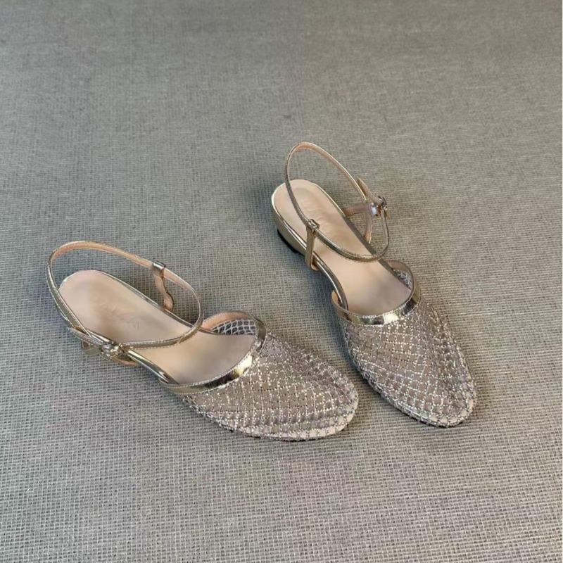 프랑스 라인스톤 아름다운 속이 빈 웨지 바오토우 샌들  - Fishing Equipment Net 리뷰 및 가격