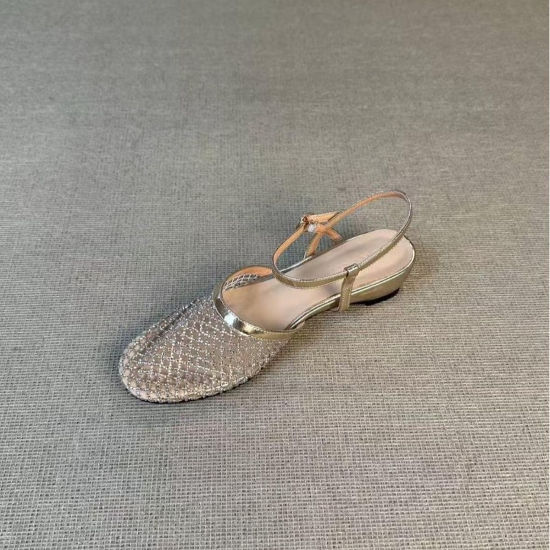 프랑스 라인스톤 아름다운 속이 빈 웨지 바오토우 샌들  - Fishing Equipment Net 리뷰 및 가격